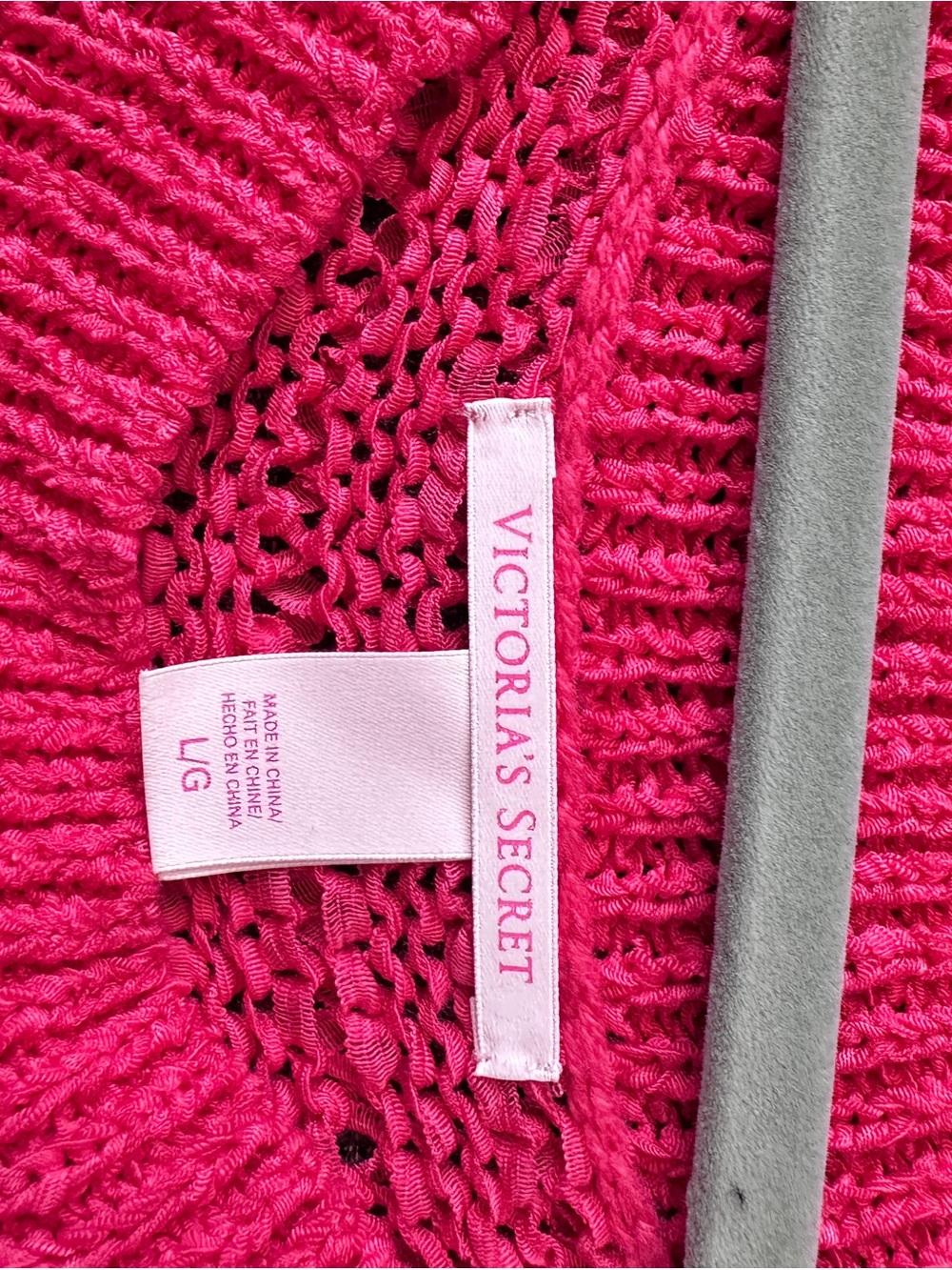 Y2K Victoria's Secret Hot Coral Pink Scoop Neck Knit Sweater Size L - Picture 11 of 15